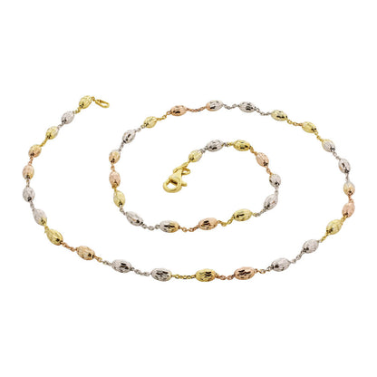 Tri Color Italian 925 Sterling Silver Chain Necklace - Gem Avenue