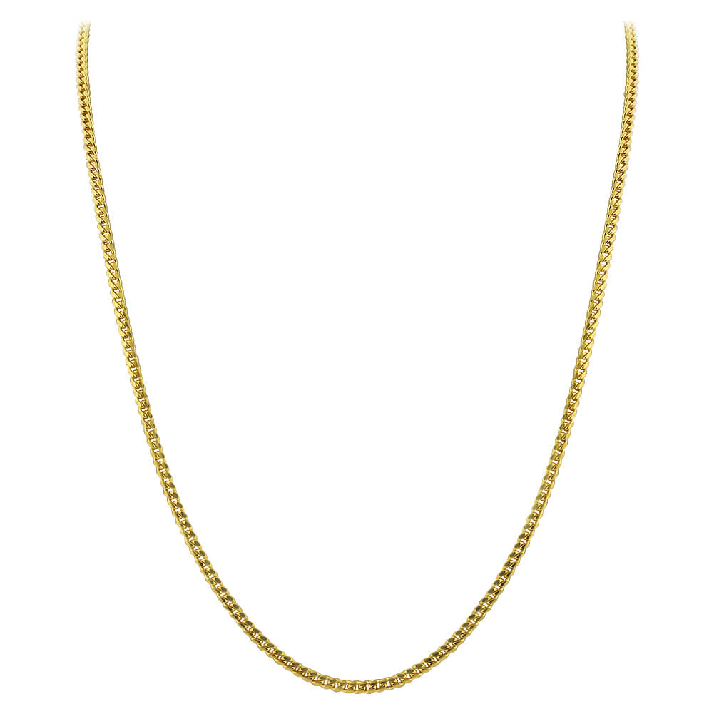 Gold Plated 925 Sterling Silver Vermeil Curb/Cuban Chain Necklace - Gem Avenue