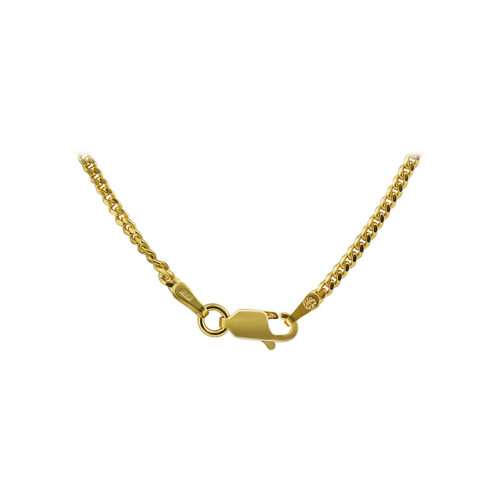 Gold Plated 925 Sterling Silver Vermeil Curb/Cuban Chain Necklace - Gem Avenue
