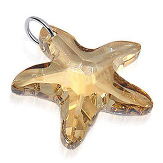 Yellow Austrian Crystal Sterling Silver Charm Pendant - Gem Avenue