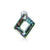 .925 Sterling Silver Pendant with Square Shape Austrian Crystal