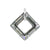 .925 Sterling Silver Pendant with Square Shape Austrian Crystal