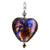 .925 Sterling Silver Heart Charm Pendant with Austrian Crystal and Lampwork Foil Glass