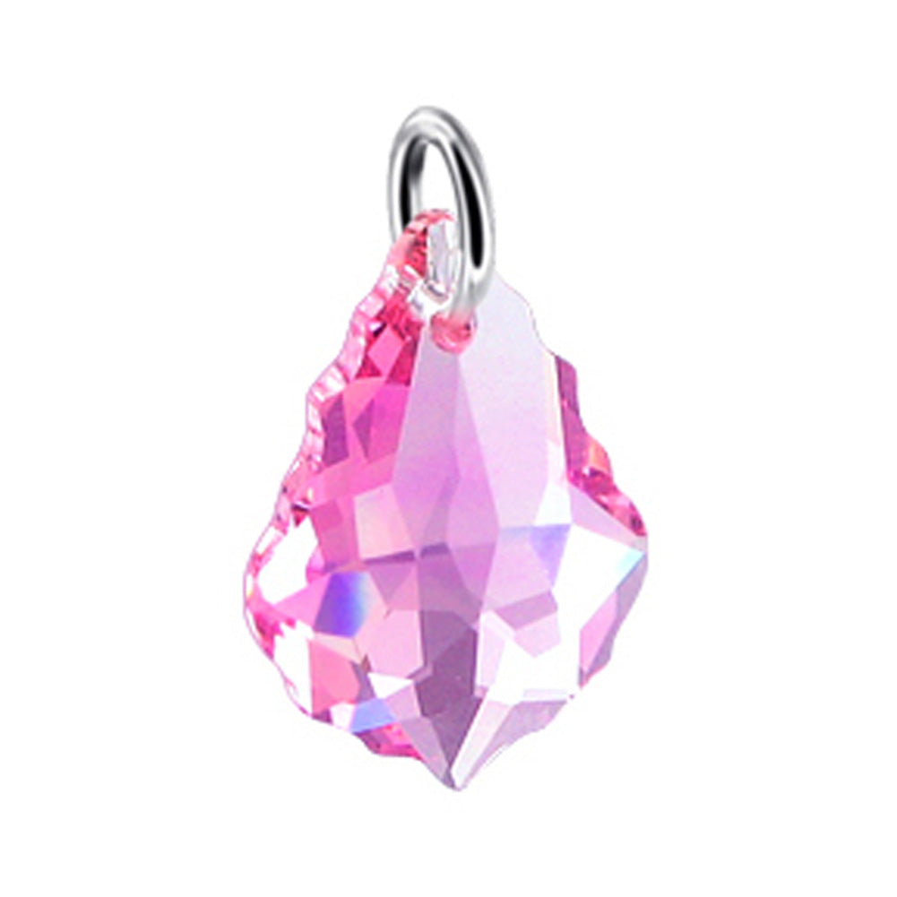 925 Sterling Silver Crystal Pendant Baroque Shaped Austrian Crystals for Everyday Elegance