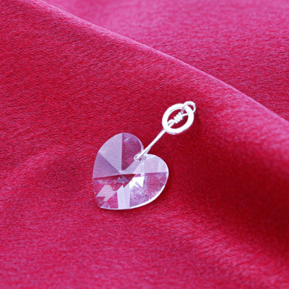 .925 Silver Pendant with Heart Shape Multifaceted Austrian Crystals