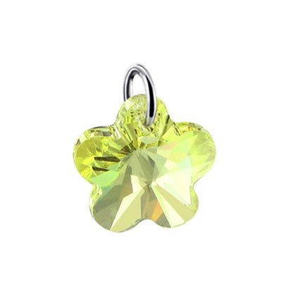 .925 Silver Pendant with Flower Shape Multifaceted Austrian Crystals