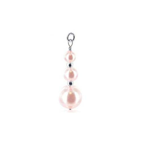 .925 Sterling Silver Round Shape Simulated Pearl Pendant