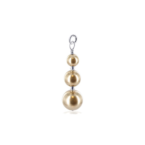 .925 Sterling Silver Round Shape Simulated Pearl Pendant
