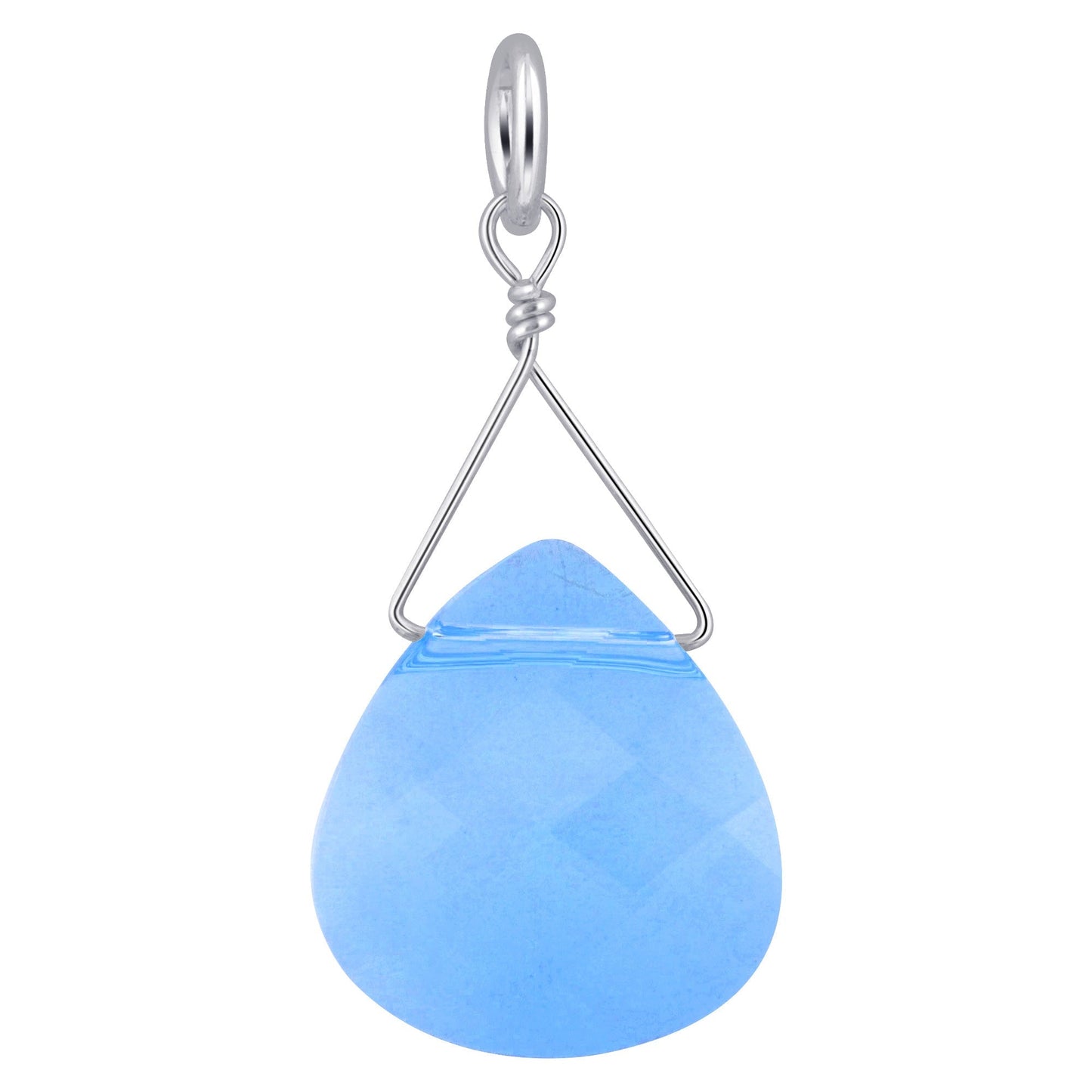 .925 Sterling Silver Pendant with Teardrop Multifaceted Austrian Crystals