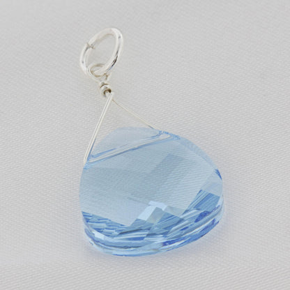 .925 Sterling Silver Pendant with Teardrop Multifaceted Austrian Crystals