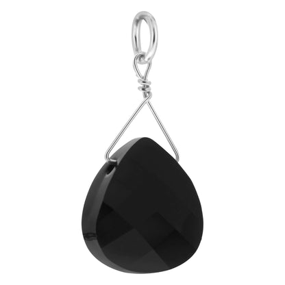 .925 Sterling Silver Pendant with Teardrop Multifaceted Austrian Crystals