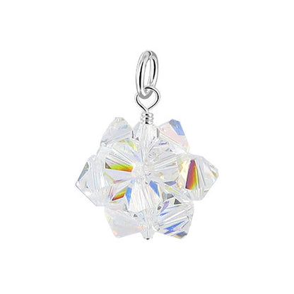 .925 Sterling Silver Bicone Crystal Pendant Elegant Sparkling Crystal Pendant for Women