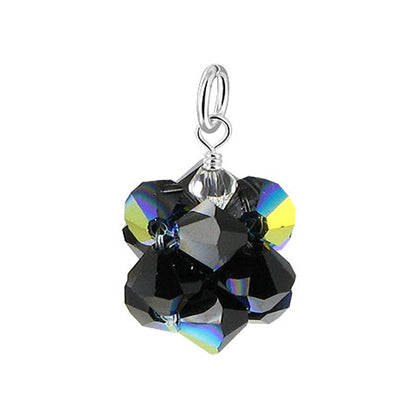 .925 Sterling Silver Bicone Crystal Pendant Elegant Sparkling Crystal Pendant for Women