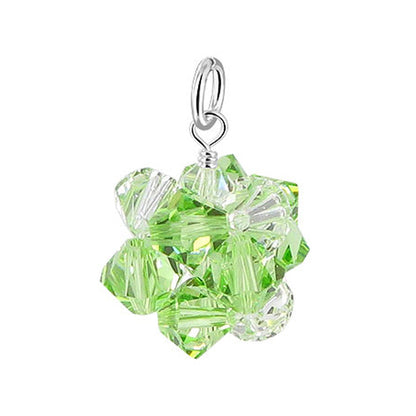 .925 Sterling Silver Bicone Crystal Pendant Elegant Sparkling Crystal Pendant for Women