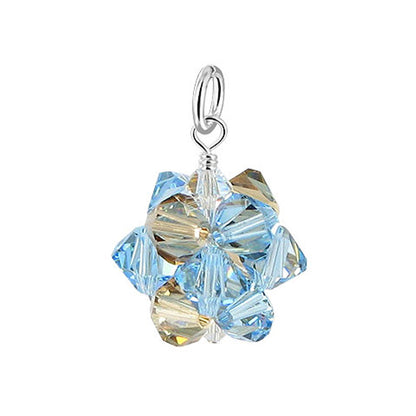 .925 Sterling Silver Bicone Crystal Pendant Elegant Sparkling Crystal Pendant for Women
