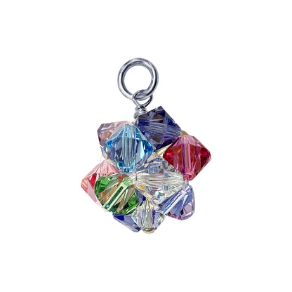 .925 Sterling Silver Bicone Crystal Pendant Elegant Sparkling Crystal Pendant for Women