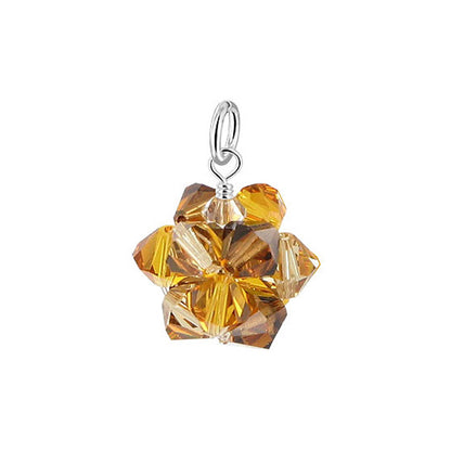 .925 Sterling Silver Bicone Crystal Pendant Elegant Sparkling Crystal Pendant for Women