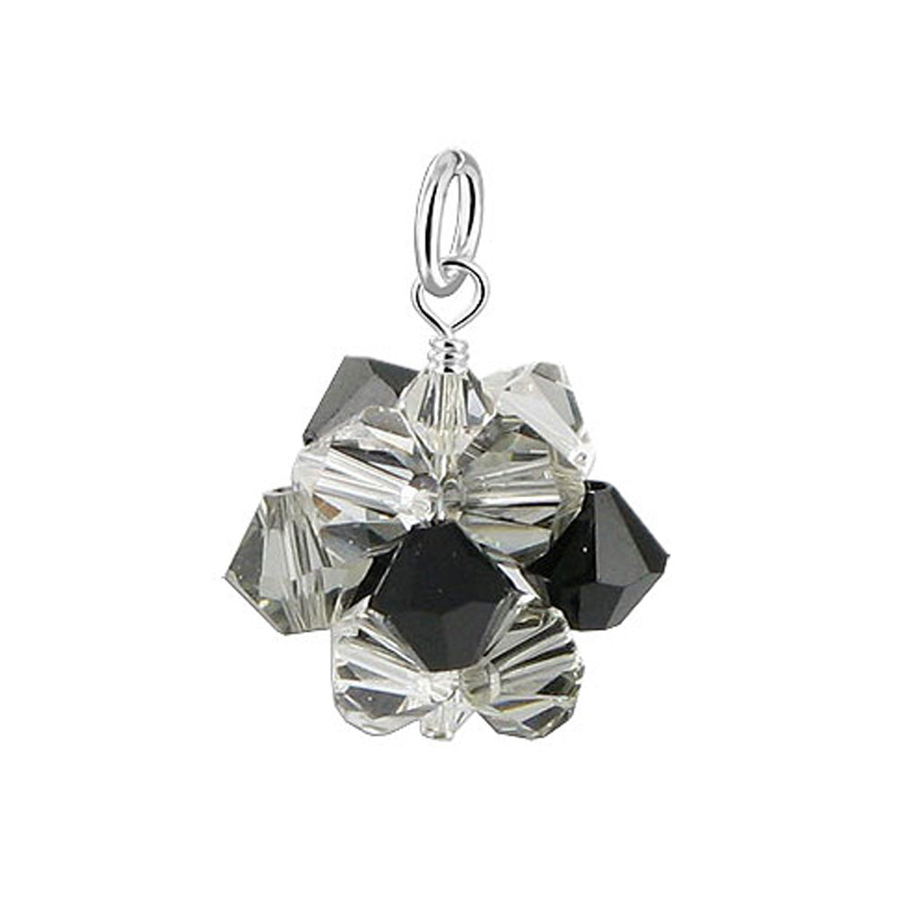 .925 Sterling Silver Bicone Crystal Pendant