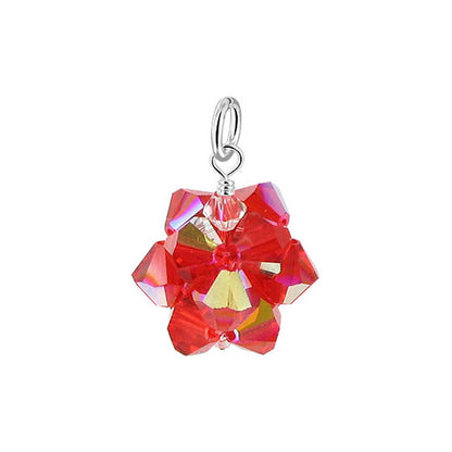 .925 Sterling Silver Bicone Crystal Pendant Elegant Sparkling Crystal Pendant for Women