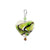 925 Sterling Silver Heart Shaped Pendant with Blown Glass and Austrian Crystals