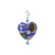 925 Sterling Silver Heart Shaped Pendant with Blown Glass and Austrian Crystals