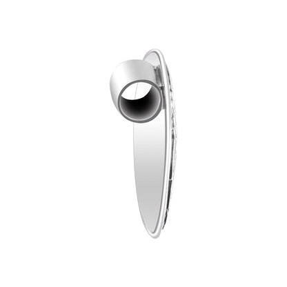 Oval Floral Design Polished 925 Sterling Silver Slide Pendant - Gem Avenue