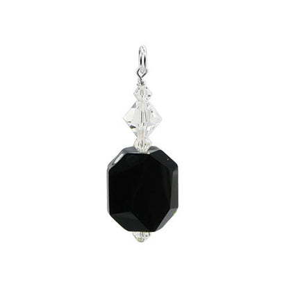 .925 Sterling Silver Pendant with Multifaceted Bicone Austrian Crystal
