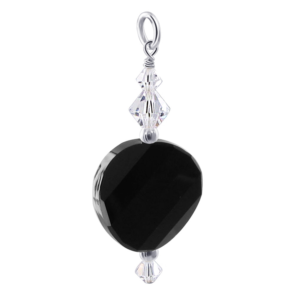 .925 Silver Charm Pendant with Faceted and Bicone Austrian Crystals