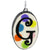 .925 Silver Bail Pendant with Oval Ceramic Hand Painted Alphabet Initial