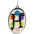 .925 Silver Bail Pendant with Oval Ceramic Hand Painted Alphabet Initial