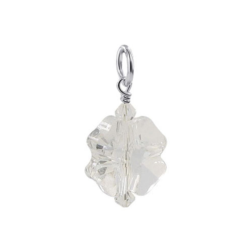 .925 Sterling Silver Pendant with Flower Shape Austrian Crystals