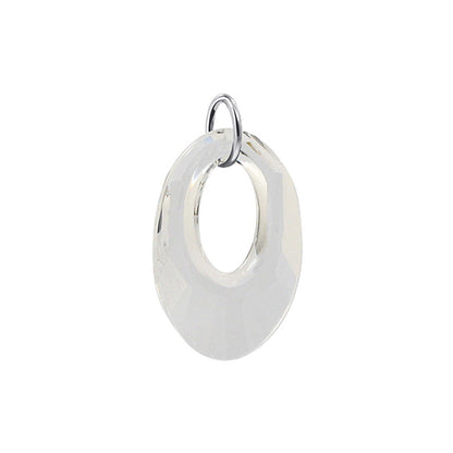 .925 Sterling Silver Pendant with Oval Shaped Austrian Crystal