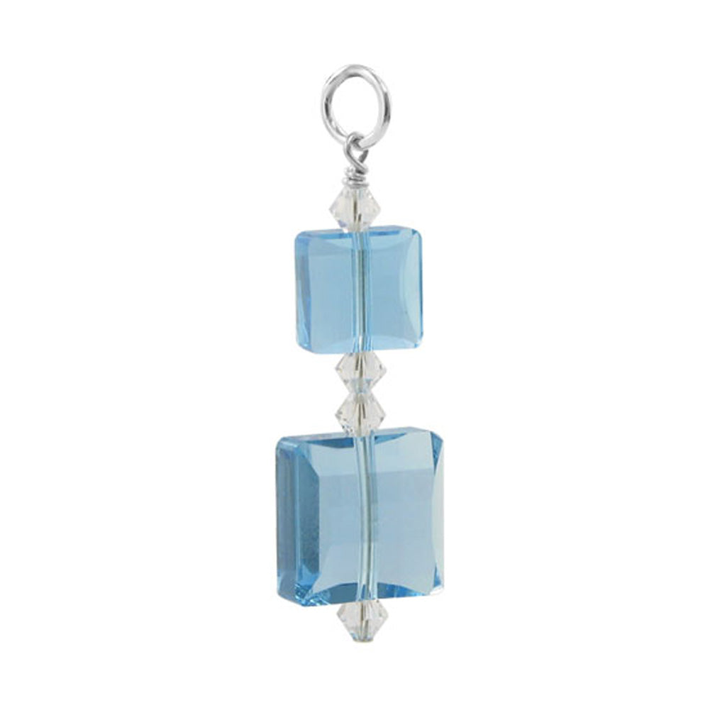 .925 Sterling Silver Pendant with Multi Square Austrian Crystal