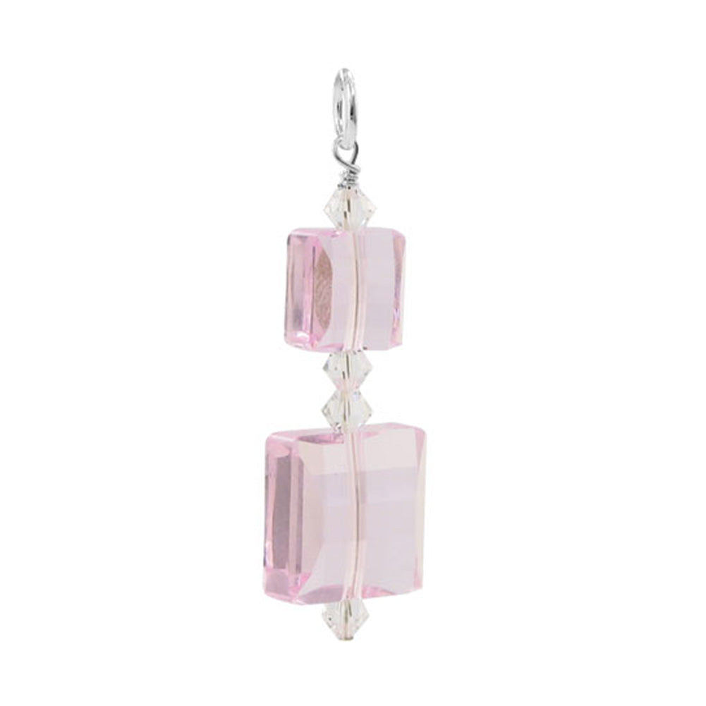 .925 Sterling Silver Pendant with Multi Square Austrian Crystal