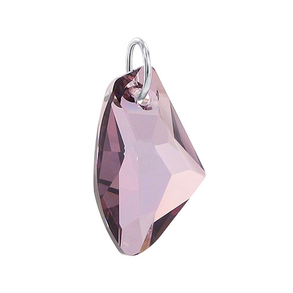 Sterling Silver Pendant with Asymmetrical Design and Austrian Crystal