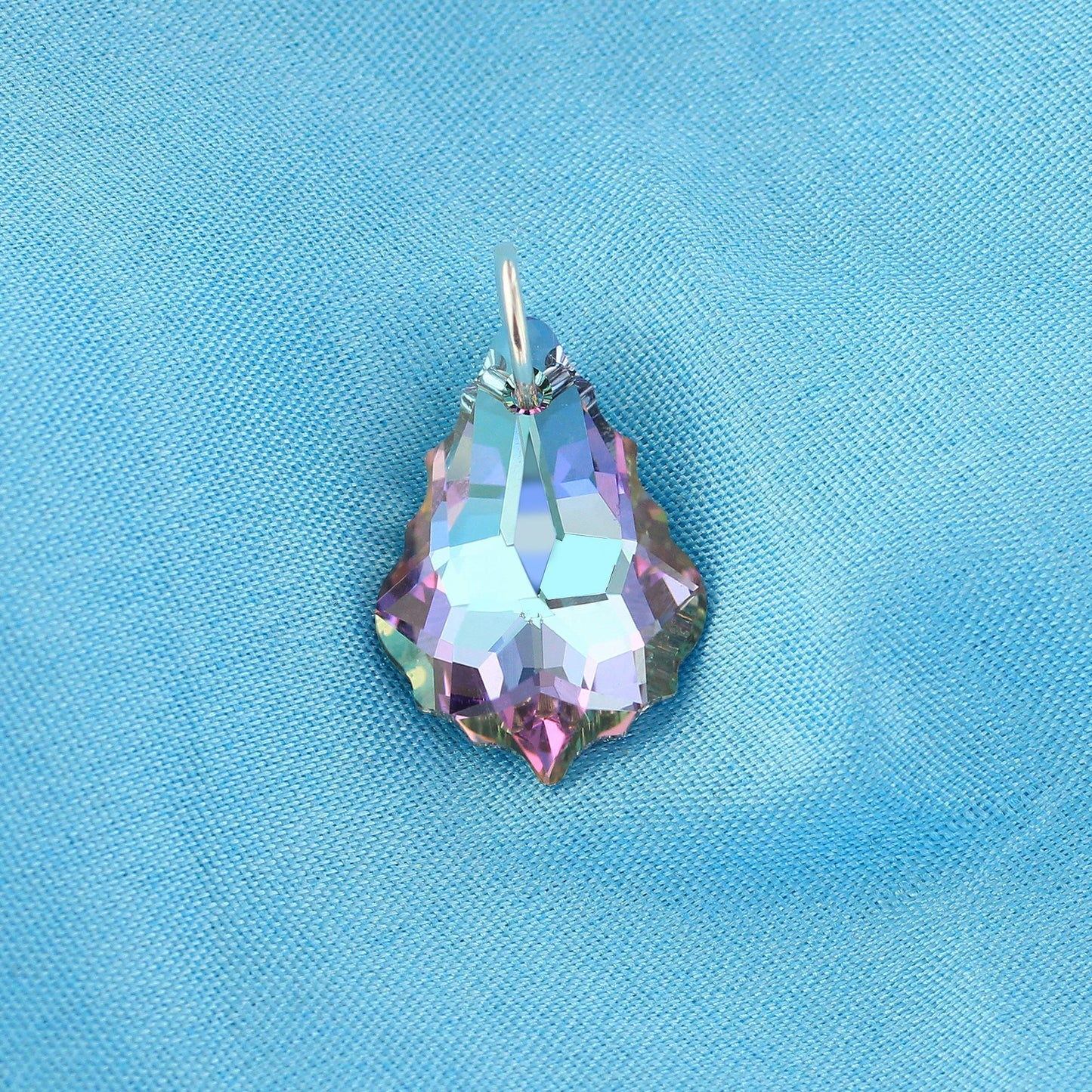 925 Sterling Silver Crystal Pendant Baroque Shaped Austrian Crystals for Everyday Elegance