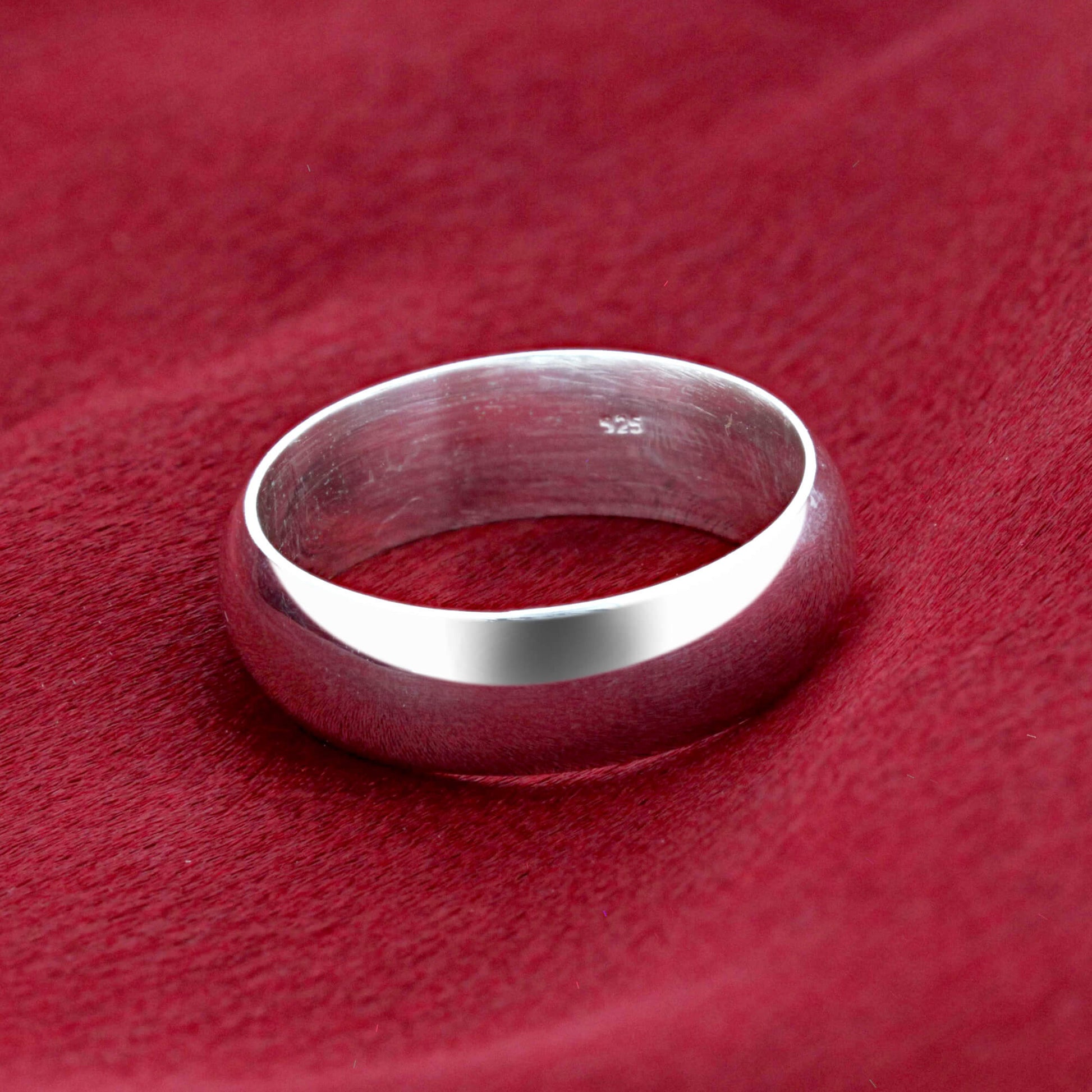 Men's Sterling Silver 8mm Wedding Band Ring - Gem Avenue