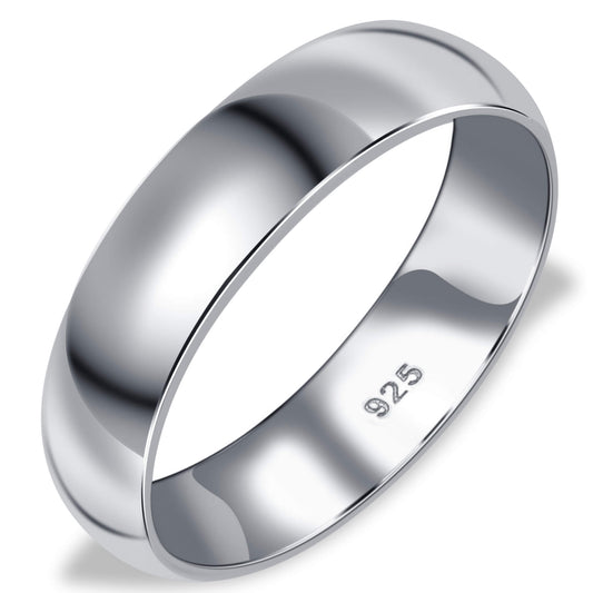 925 Sterling Silver 6mm Wedding Band Ring - Gem Avenue