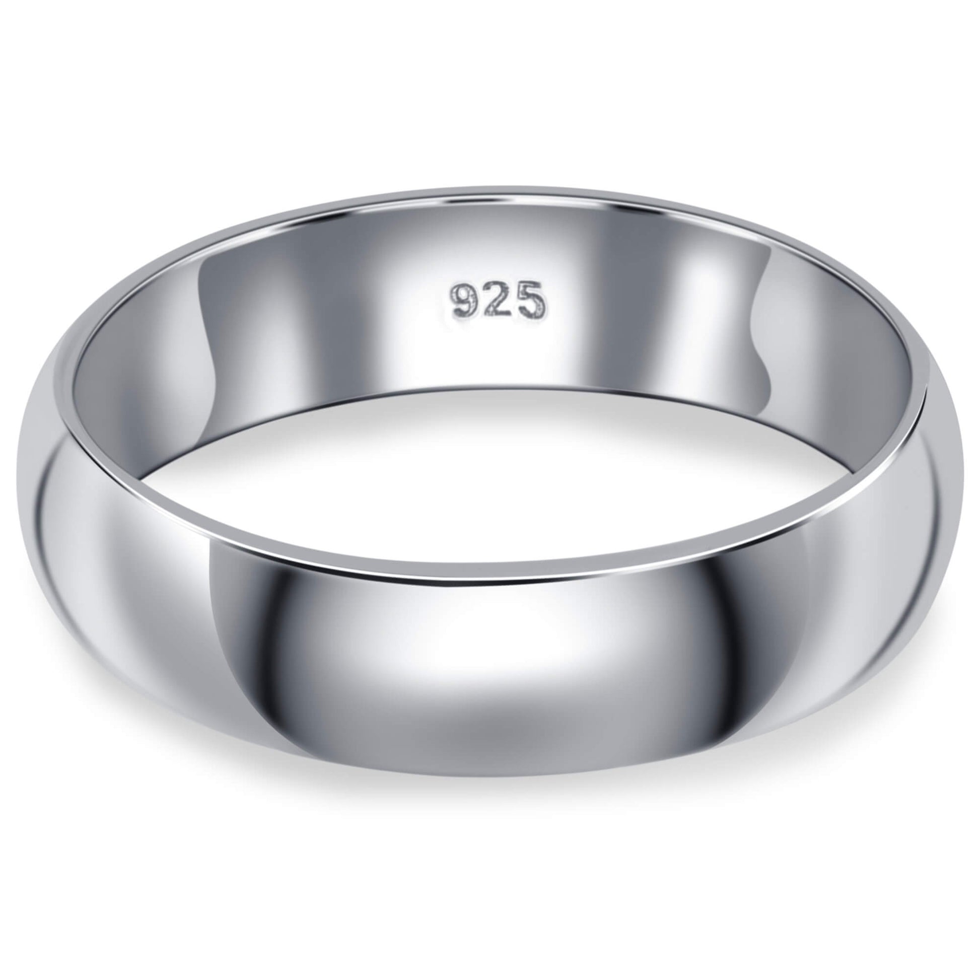 925 Sterling Silver 6mm Wedding Band Ring - Gem Avenue