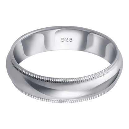 925 Sterling Silver Milgrain Band Ring - Gem Avenue