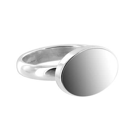 925 Sterling Silver Oval Engravable Ring - Gem Avenue