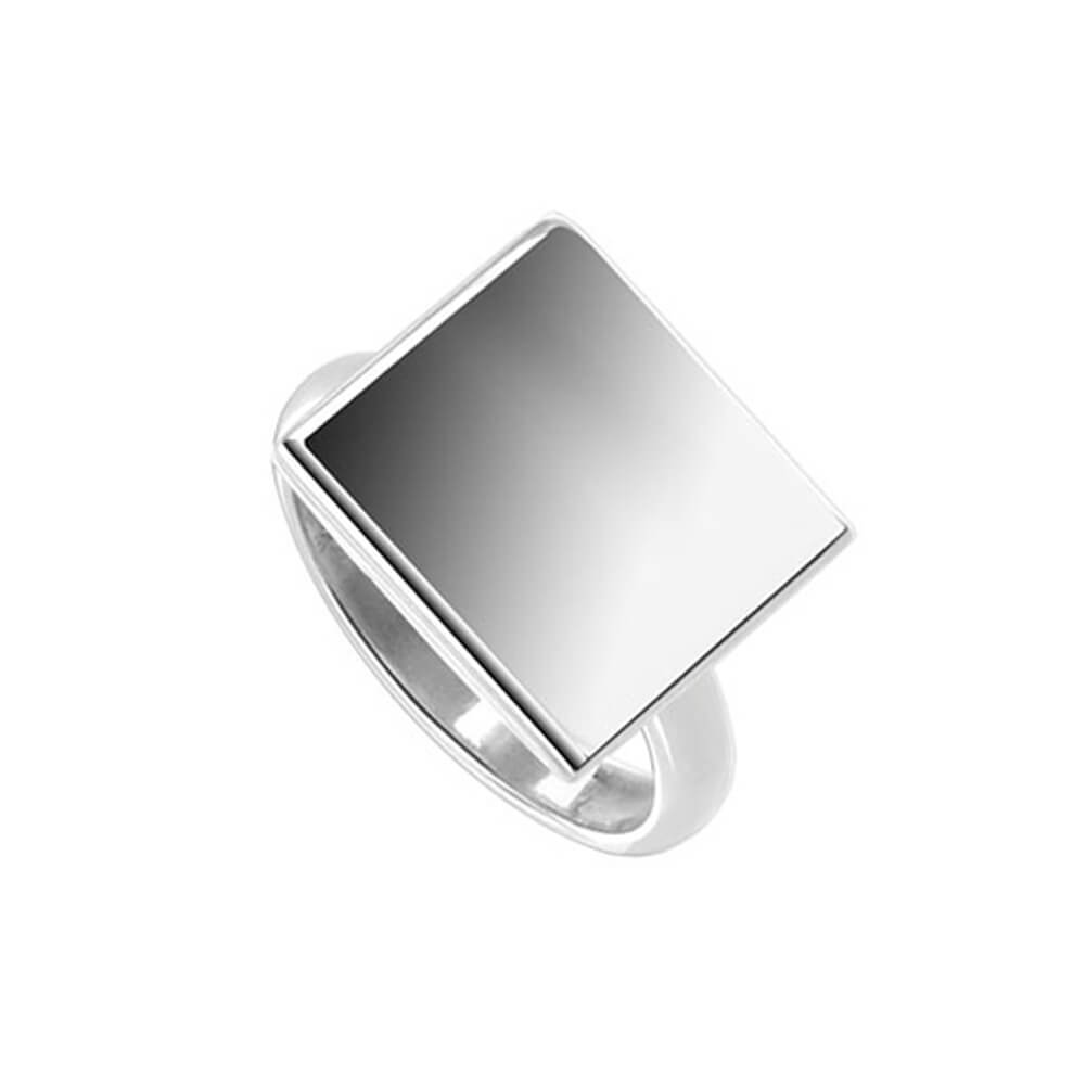 925 Sterling Silver Square Engravable Ring - Gem Avenue