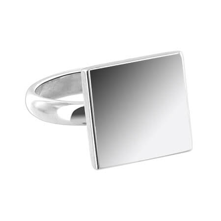 925 Sterling Silver Square Engravable Ring - Gem Avenue