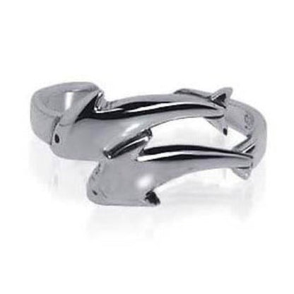 925 Sterling Silver Twin Dolphin Beach Toe Ring - Gem Avenue