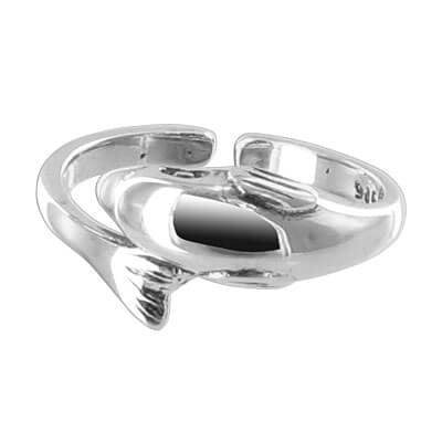 925 Sterling Silver Cute Dolphin Beach Toe Ring - Gem Avenue