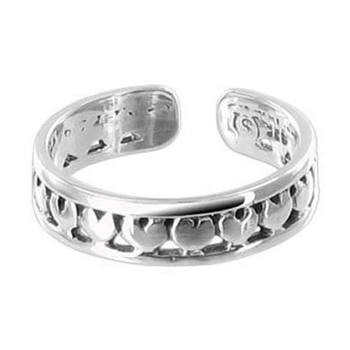 925 Sterling Silver Tiny Hearts Toe Ring Love - Gem Avenue