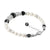 .925 Silver 7 to 8.5 inch Bracelet with Simulated Pearls and Crystals