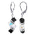 Cluster Style Black Austrian Crystal Bicons 925 Silver Drop Earrings - Gem Avenue