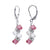 Cluster Style Pink Austrian Crystal Bicons 925 Silver Drop Earrings - Gem Avenue