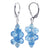 Blue Austrian Crystal Bicons 925 Sterling Silver Drop Earrings - Gem Avenue